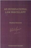 Couverture : An international law miscellany