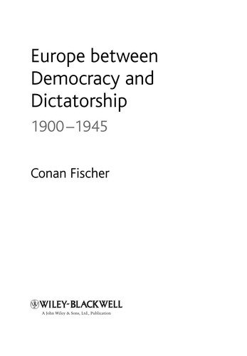 Couverture : Europe between democracy and dictatorship, 1900-1945
