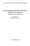 Couverture : La Scolarisation en France depuis un sciecle : colloque tenu a Grenoble en mai 1968. --.