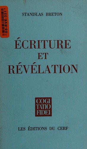 Couverture : Ecriture et révélation