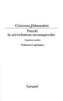 Couverture : Pascoli, la "rivoluzione inconsapevole"
