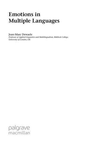 Couverture : Second Language Acquisition and Emotion