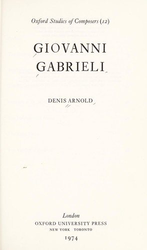 Couverture : Giovanni Gabrieli
