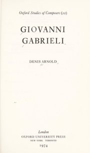 Couverture : Giovanni Gabrieli