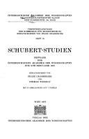 Couverture : Schubert-Studien