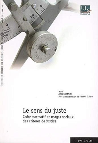 Couverture : Le sens du juste