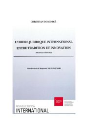 Couverture : L' ordre juridique international entre tradition et innovation