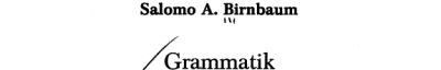 Couverture : Grammatik der Jiddischen Sprache