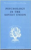 Couverture : Psychology in the Soviet Union