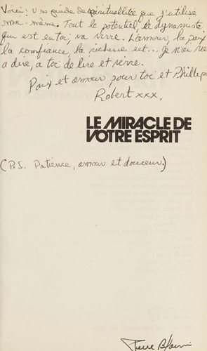 Couverture : Le miracle de votre esprit (Coll. vivre, z-9)