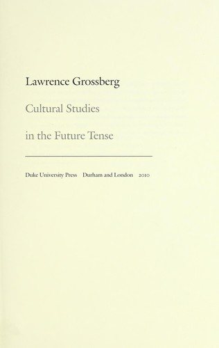 Couverture : Cultural studies in the future tense