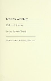 Couverture : Cultural studies in the future tense