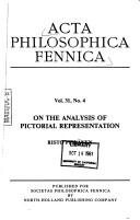 Couverture : On the analysis of pictorial representation