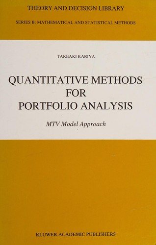 Couverture : Quantitative methods for portfolio analysis