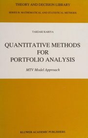 Couverture : Quantitative methods for portfolio analysis