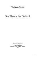 Couverture : Eine Theorie der Dialektik