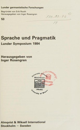 Couverture : Sprache und Pragmatik