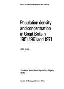 Couverture : Population density and concentration in Great Britain 1951, 1961, and 1971