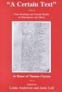 Couverture : "A  certain text"