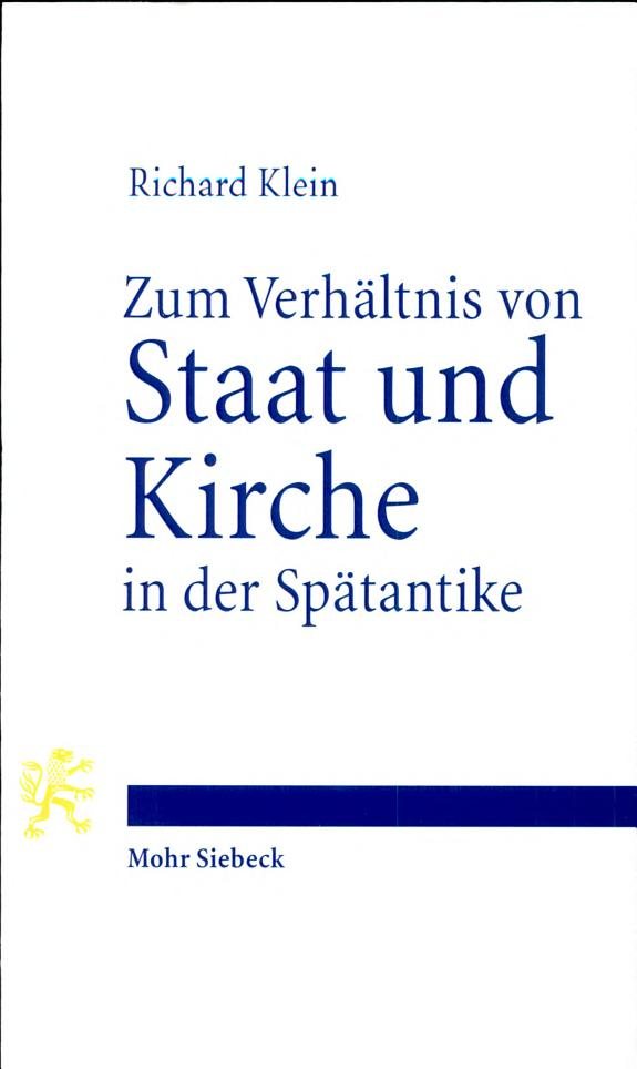 Couverture : Zum Verhältnis Von Staat und Kirche in der Spätantike