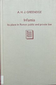 Couverture : Infamia: its place in Roman public and private law