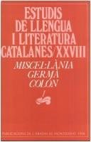 Couverture : Miscel·lània Germà Colón.