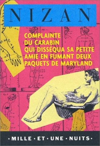 Couverture : Complainte du carabin qui disséqua sa petite amie en fumant deux paquets de maryland
