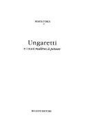 Couverture : Ungaretti e i suoi maîtres à penser