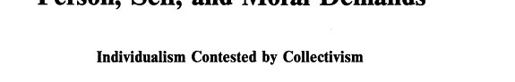 Couverture : Person, self, and moral demands