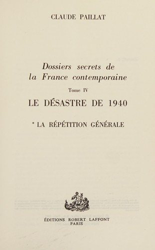 Couverture : Dossiers secrets de la France contemporaine, tome 4-1 