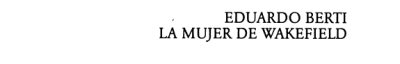 Couverture : La Mujer De Wakefield