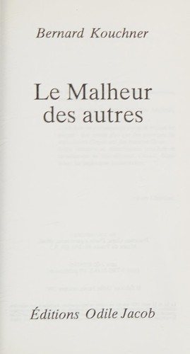 Couverture : Le malheur des autres
