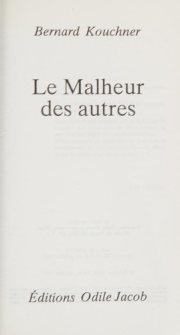 Couverture : Le malheur des autres