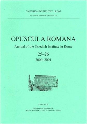 Couverture : Opuscula Romana 25-26, 2000-2001