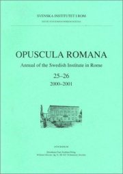 Couverture : Opuscula Romana 25-26, 2000-2001
