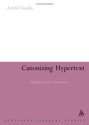 Couverture : CANONIZING HYPERTEXT: EXPLORATIONS AND CONSTRUCTIONS.