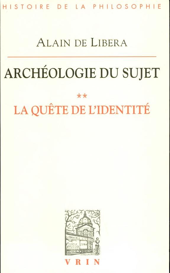 Couverture : Archéologie du sujet