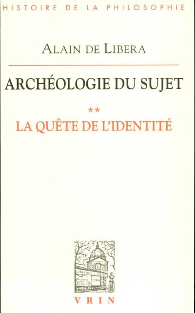 Couverture : Archéologie du sujet