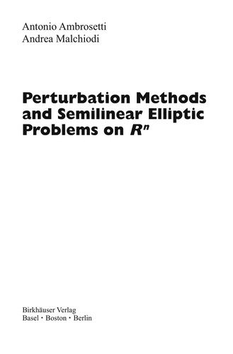 Couverture : Perturbation methods and semilinear elliptic problems on R[superscript n]