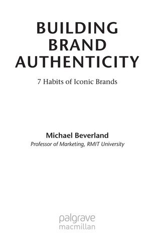Couverture : Building brand authenticity