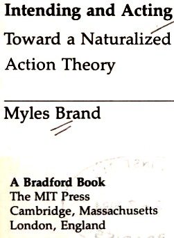 Couverture : Intending and Acting