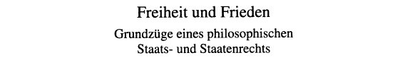 Couverture : Freiheit und Frieden