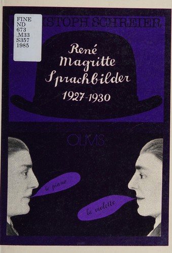Couverture : René Magritte, Sprachbilder 1927-1930