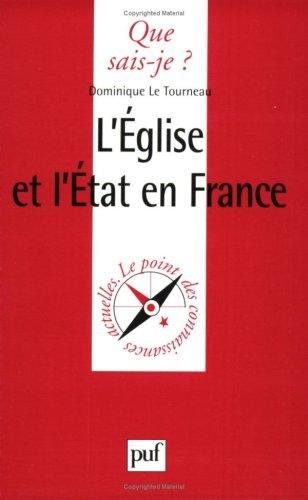 Couverture : L'Eglise et l'Etat en France