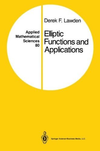 Couverture : Elliptic functions and applications