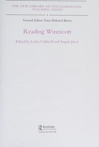 Couverture : Reading Winnicott