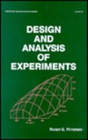 Couverture : Design and analysis of experiments