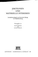 Couverture : Emotionen und materielle Interessen