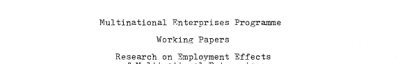 Couverture : Employment effects of multinational enterprises