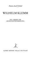 Couverture : Wilhelm Klemm